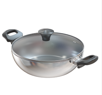 Vibrant Wok Pan with Glass Lid 26 cm