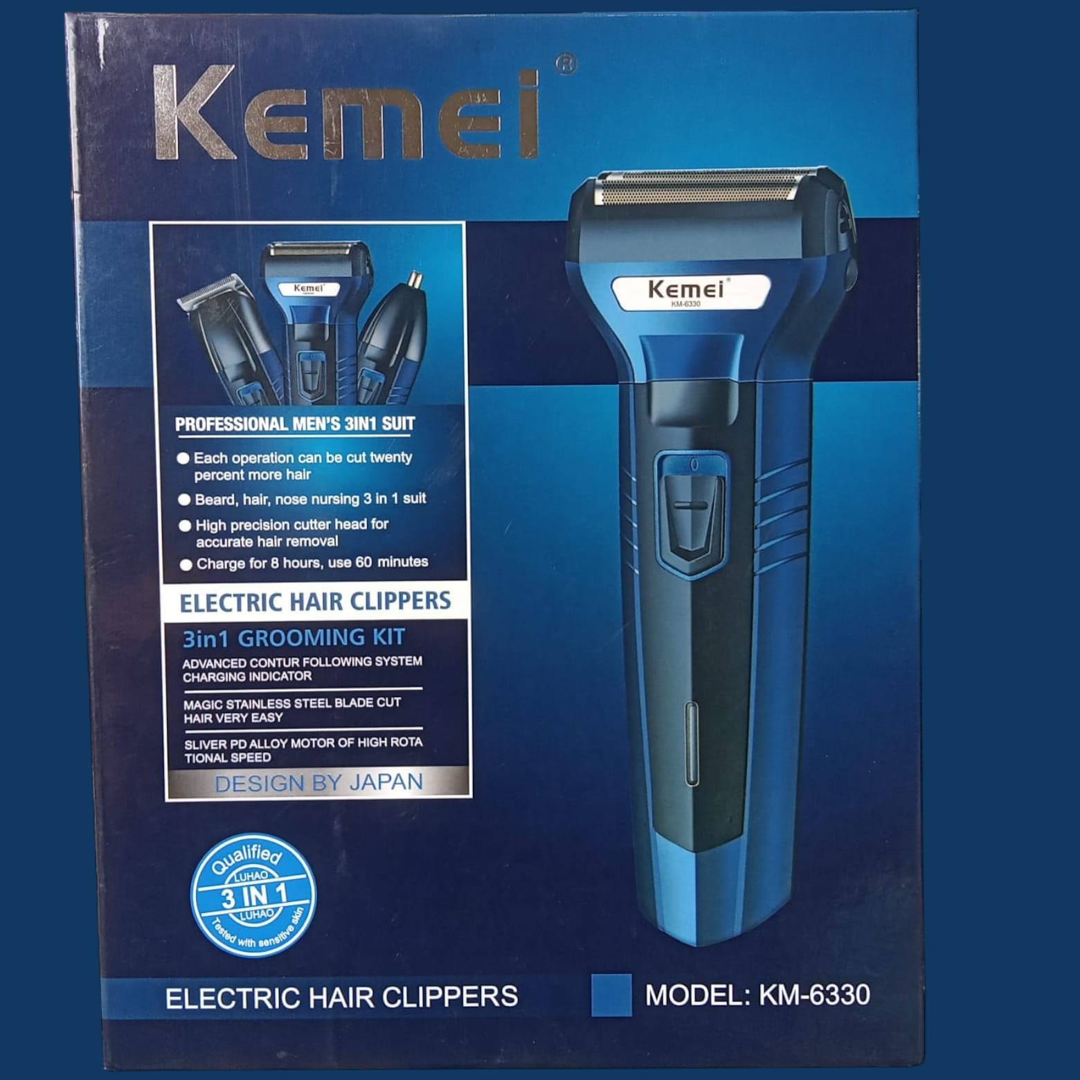 Kemei Pro KM-6330 Electric Hair Clipper Rechargeable Hair Cutter