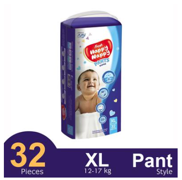 Fresh Happy Nappy Pant System Baby Diaper (XL Size) (12-17Kg) (32Pcs)
