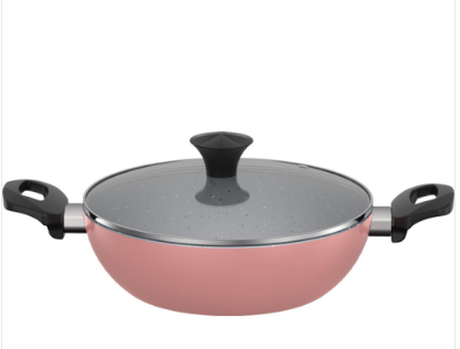 Walton Wok Pan with Glass Lid Multicolor 28cm