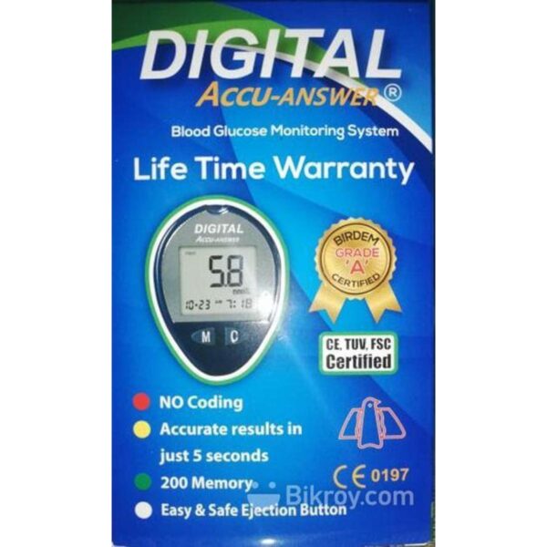Diabetics Machine /Blood Glucose Monitor /Digital Accu Answer
