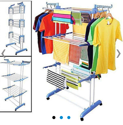 3 Leyer Tier Foldable Drying Rack Cloth Laundry Hanger