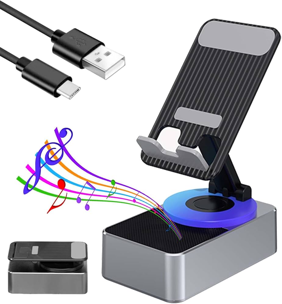 Phone Holder With Bluetooth Speaker