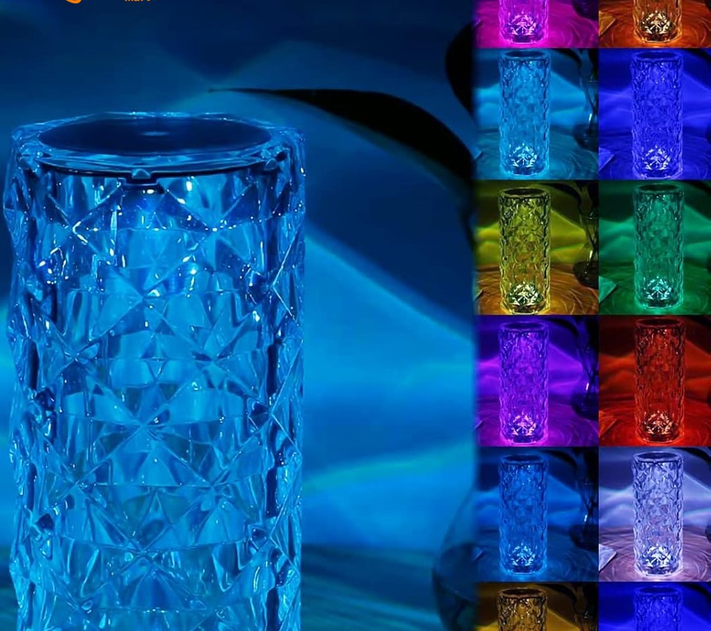 16 Colors Rose Diamond Table Touch/Remote Lamp (Both AC/DC)