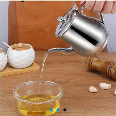 Stainless Steel Kitchen Oil Filter Pot 32oz