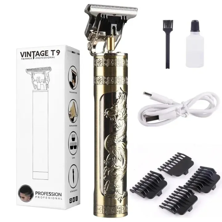 Vintage T9 Hair Clipper and Beard Trimmer for Men USB type c charger