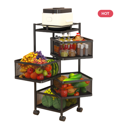 4 Layer Square Shape Kitchen Rack