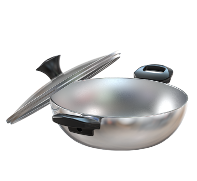 Walton Vibrant Wok Pan with Glass Lid 24cm