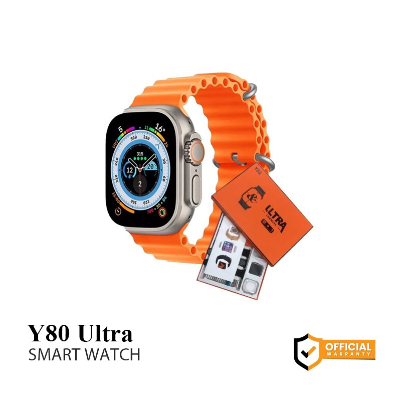 Smart Watch Y80 Ultra Bluetooth Connectivity 8 Multicolored Straps