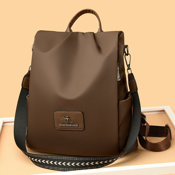 New Texture Oxford Cloth Women’s Backpack (Coffee & Black)