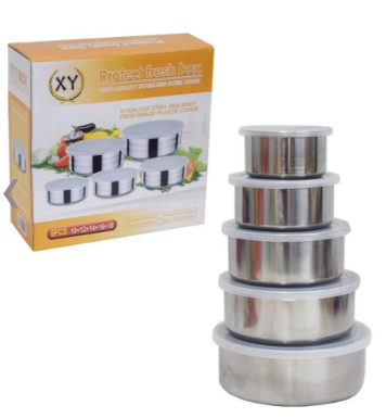 Stainless Steel 5Pcs Bowl Set/ (Lot Grain Storage Box)